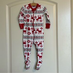 12-18M Hanna Andersson Holiday Print Zip Footed Sleeper
